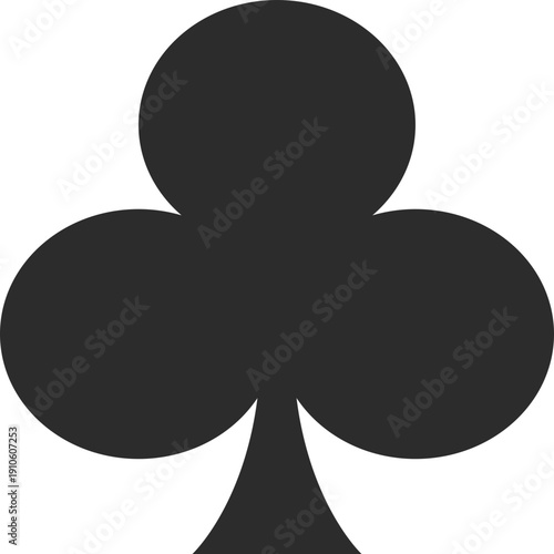 A single dark gray club suit symbol on a black background, minimalist and clean