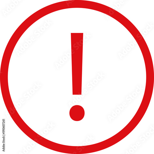 Red exclamation mark in a circle, a universal symbol for warning or alert