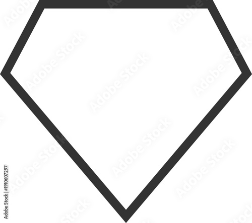 Simple geometric outline of a diamond shape on a plain black background
