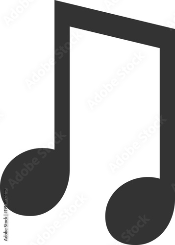 Simple dark gray musical eighth note symbol on a black background