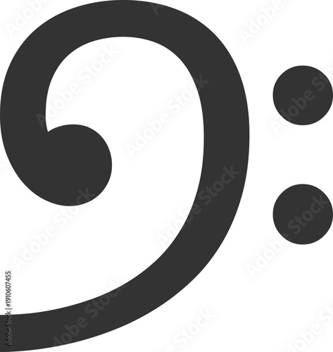 Elegant bass clef symbol representing deep musical notes and low frequencies in music notation
