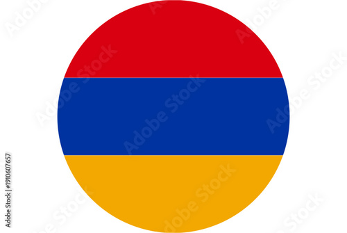 Circular Armenian flag emblem representing national pride and identity in a modern design