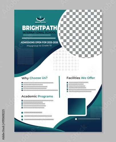 Modern School Admission Flyer design Template for Education & International Schools
