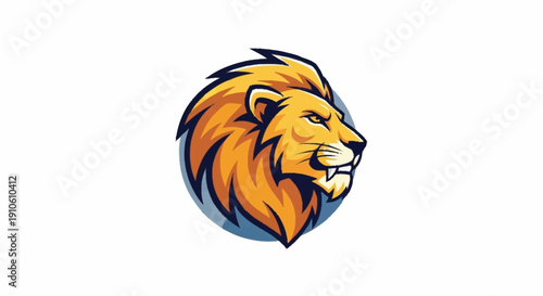 Majestic Lion Head Emblem Illustration.