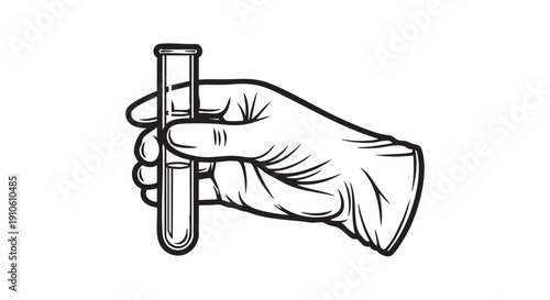 A hand holding a test tube, a close-up view of a scientific experiment in progress