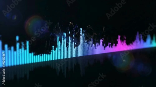 Music Beats Intro, Vibrant rhythm-synced intro with colorful waveforms and pulsing lights, ideal for DJs, music channels, or festival promos