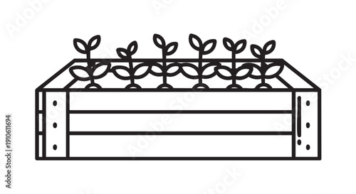 Seedlings Growing in a Greenhouse Tray from a Top-Down View