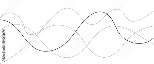 Technology abstract lines on white background. Undulate Grey Wave Swirl, frequency sound wave, twisted curve lines with blend effect