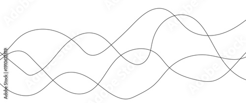 Technology abstract lines on white background. Undulate Grey Wave Swirl, frequency sound wave, twisted curve lines with blend effect