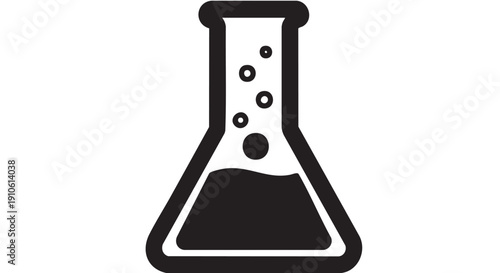 Laboratory Erlenmeyer Flask with Bubbles and Liquid from a Scientific Perspective