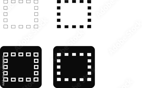 Bounding box line icon. Focus frame square outline for scan, detection, and selection UI