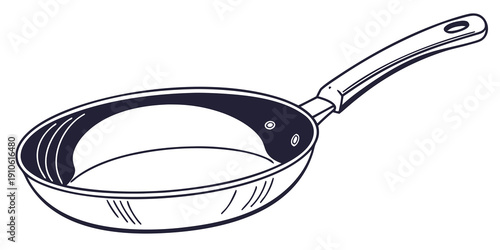 A black frying pan with a silver handle and a non-stick interior