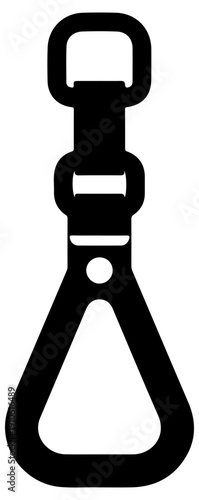 Black suspension training strap icon for fitness and exercise on white background
