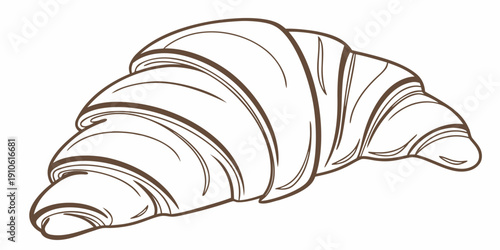 A beautifully illustrated croissant with intricate details and layers