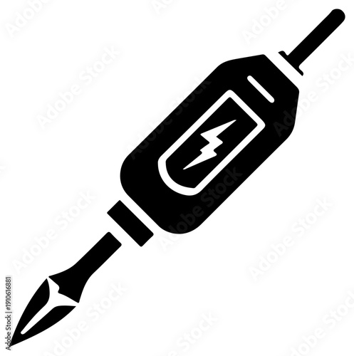 Black icon of voltage tester screwdriver with lightning bolt on handle