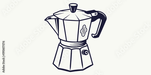 A classic stovetop espresso maker with a gleaming silver finish and a sturdy handle.