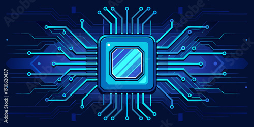 A futuristic digital interface with a glowing blue and white design