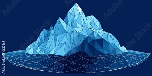 A majestic iceberg floating in the vast, dark blue ocean waters.