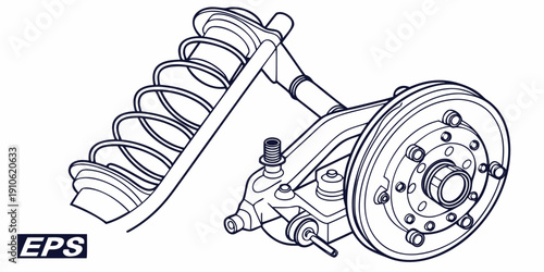 Detailed diagram of a vehicle's suspension system with an eps unit.