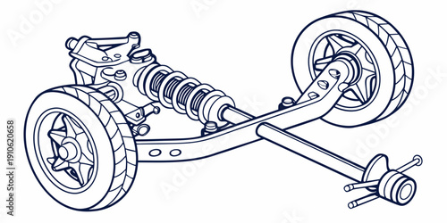 A detailed diagram of a car's rear axle assembly and suspension system.