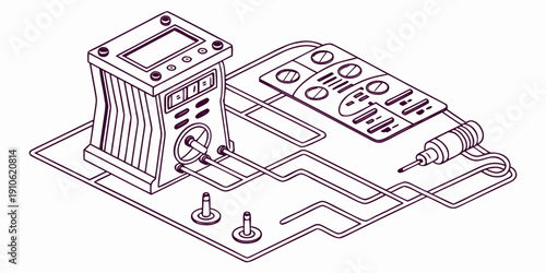 A detailed illustration of a computer system with various components and connections