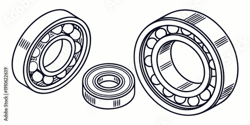 Assorted bearings and washers in various sizes and configurations