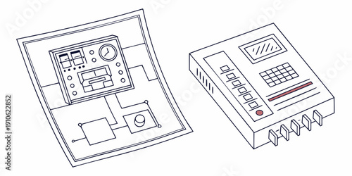 Detailed diagram of an electronic circuit board with a connected device