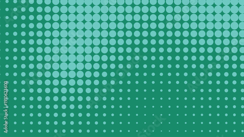 Pattern of dots in a gradient green background viewed from directly above showing density variation