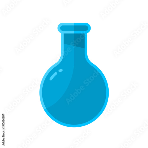 Blue laboratory flask, vector icon