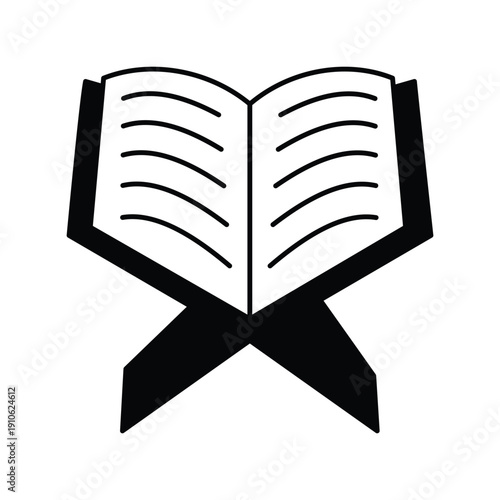 Quran icon with white background vector stock illustration