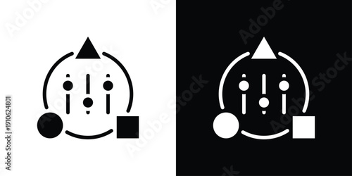 Adaptability Icon Sheet Black And White