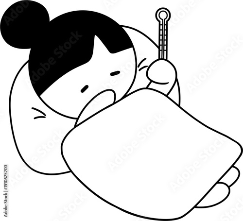 체온계 여자 사람