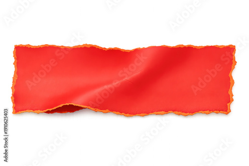 Wallpaper Mural Red paper strip with irregular ripped edges, featuring a wavy texture and providing copy space on transparent background Torontodigital.ca