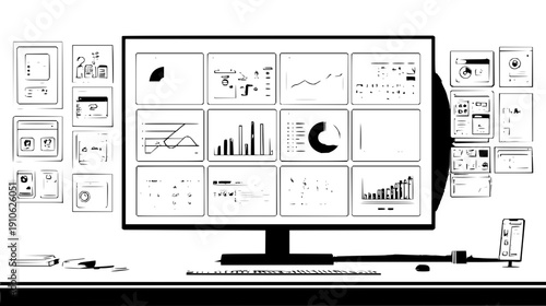Abstract financial currency illustration with stacked coins and a generic money symbol, representing wealth and investment, clean vector art graphic.
