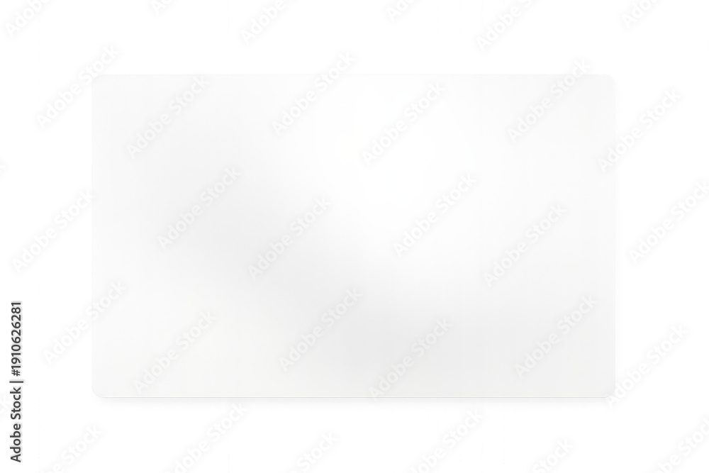 Naklejka premium White blank paper sheet with rounded corners and soft shadow on a transparent background, clean mockup template