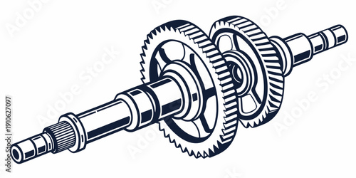Close-up view of a mechanical gear system with interlocking components