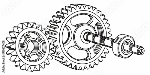 Intricate mechanical gears and cogs in a complex arrangement