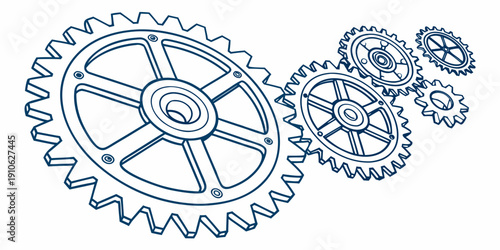 Intricate mechanical gears and cogs in a complex arrangement