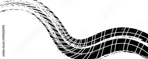 Tire mark. Car and motorcycle tire track vector set. Truck tread mark on the road concept. Vector tire mark from different tread type of car and moto wheel