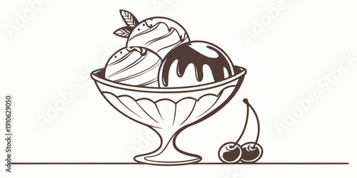 A delightful bowl of ice cream with cherries and whipped cream