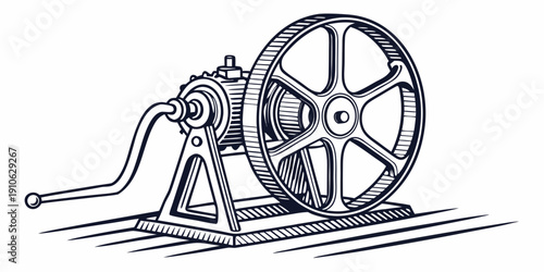 Antique printing press machine with intricate details and mechanical components.