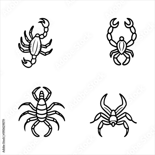 A Professional Wildlife Scorpion Icon Symbol, Showcasing Zodiac Scorpio.