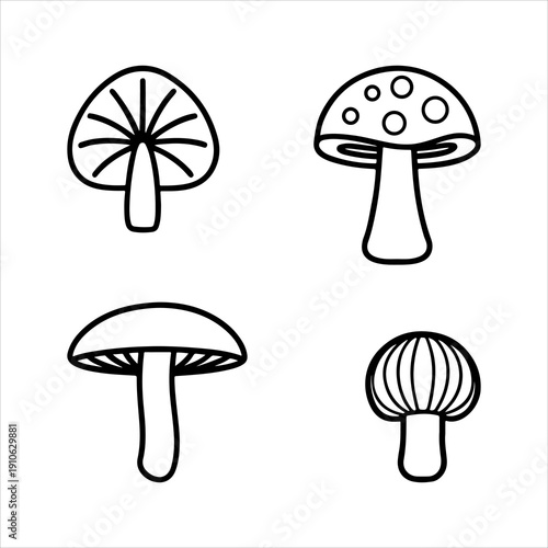 A Professional Botanical Fungi Icon Symbol, Showcasing Mushroom Mycology.