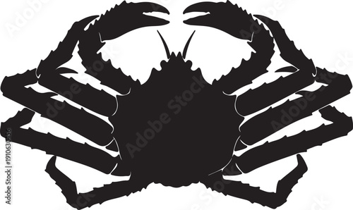Crab silhouette on white background.