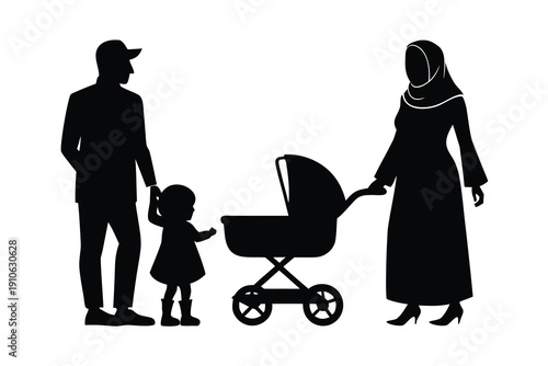 pregnant woman with baby stroller