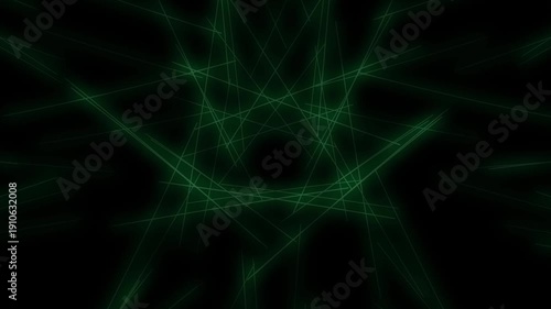 Abstract green glowing lines dynamic background