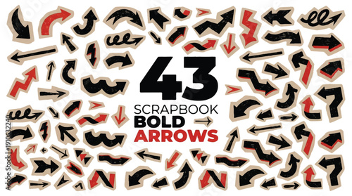 Collection of scrapbook bold arrows in various directions and styles