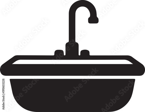 water sink icon on white background.