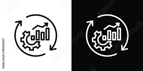 Continuous Improvement Icon Sheet Black And White