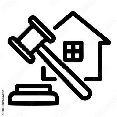 Real Estate Auction and Property Law Icon